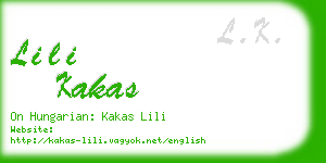 lili kakas business card